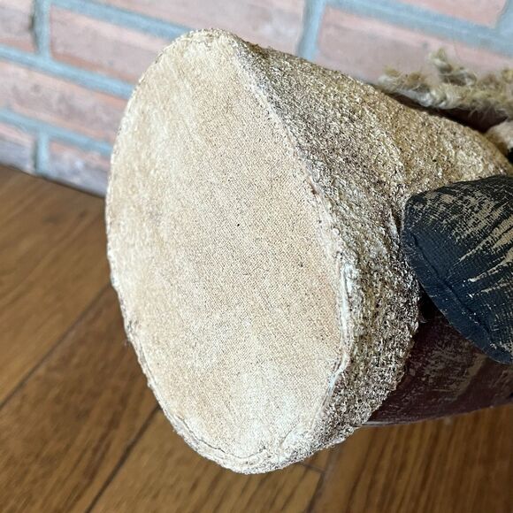 Vintage Rustic Folk Crackled Canvas Belsnickle Santa Claus 11” Primitive - Picture 6 of 6